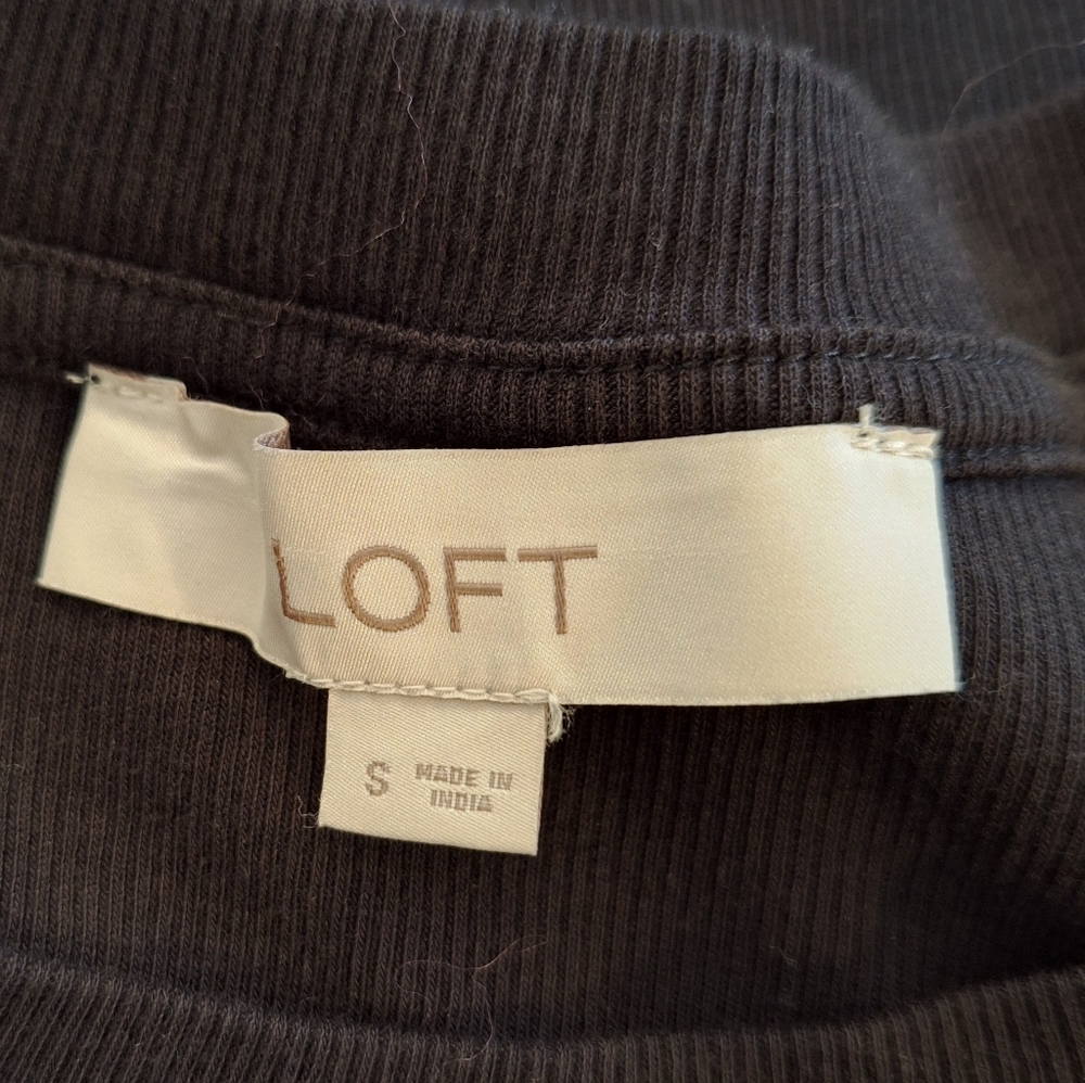 LOFT plaid Sleeve Top Blouse Small *C7 - Picture 4 of 7